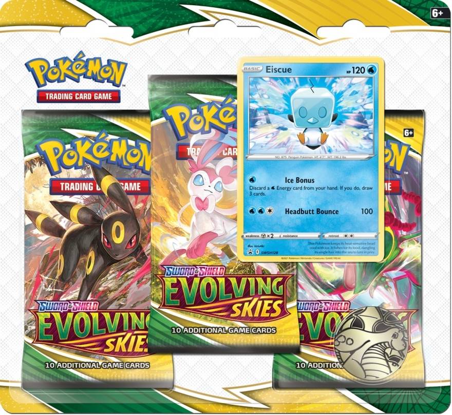 Gra Pokemon TCG: Evolving Skies 07 3-pack Blister (3 Boostery + Moneta ...