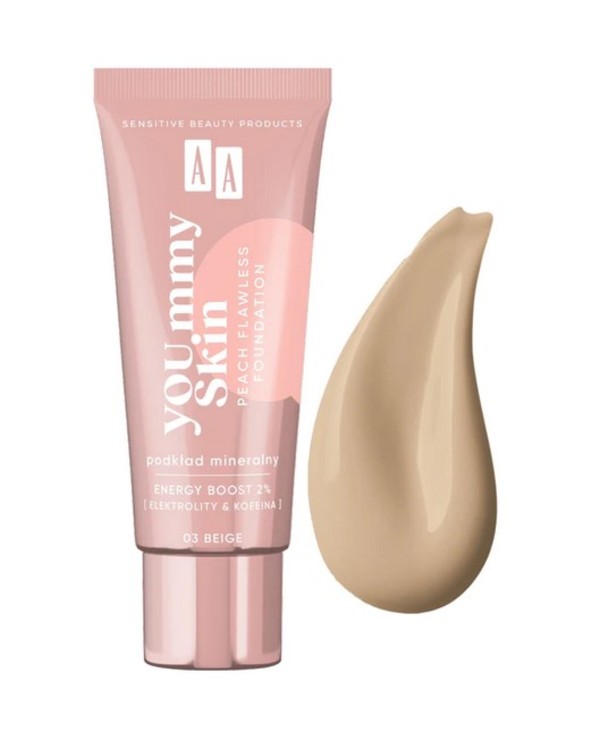 Yoummy Skin Peach Flawless 03 Beige Podkład mineralny dodający blasku