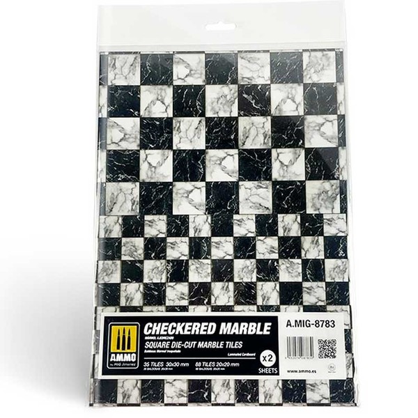 Checkered Marble - Square Die-Cut Marble Tiles (2)