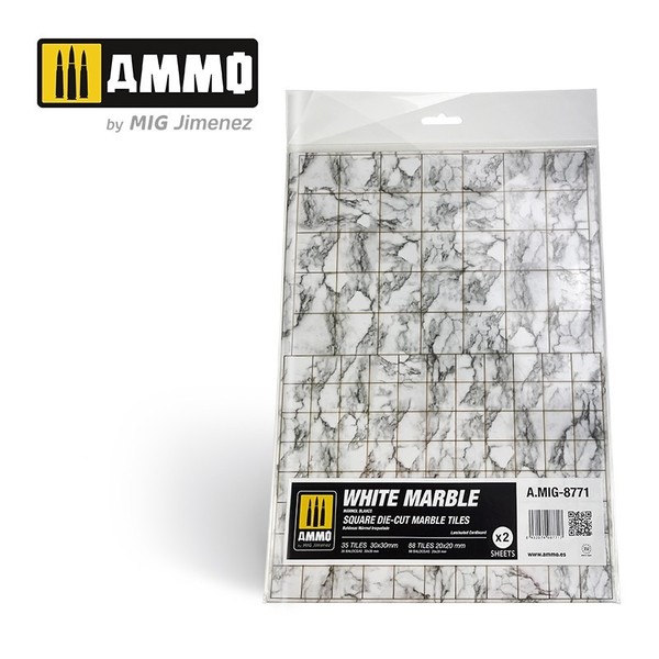 White Marble - Square Die-Cut Marble Tiles