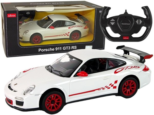 Auto zdalnie sterowane Porsche 911 GT3 RS Rastar 1:14 białe