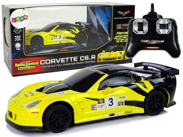 Auto sportowe RC Corvette C6.R żółte Skala 1:24