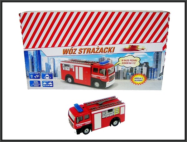 Auto Wóz Strażacki 11 cm z dźwiękiem