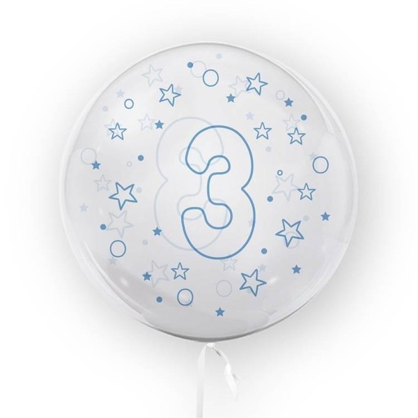 Balon Gwiazdki cyfra 3 niebieski 45 cm
