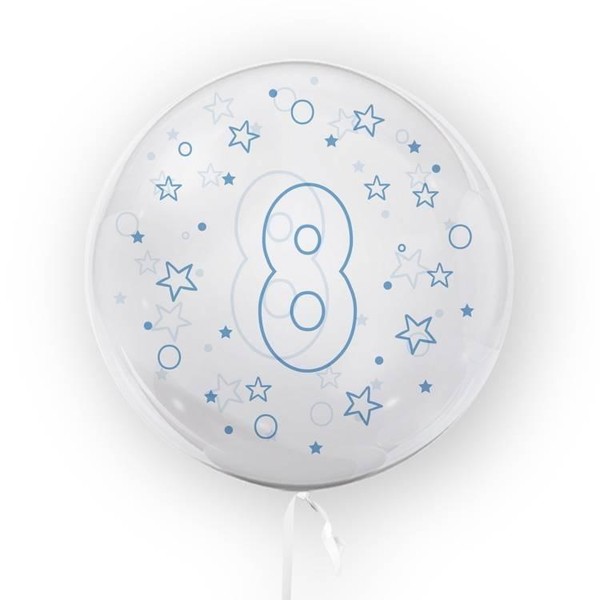 Balon Gwiazdki cyfra 8 niebieski 45 cm