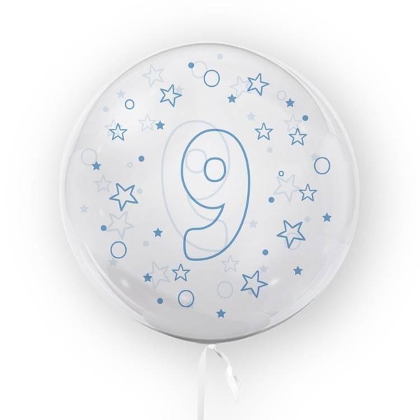 Balon Gwiazdki cyfra 9 niebieski 45 cm