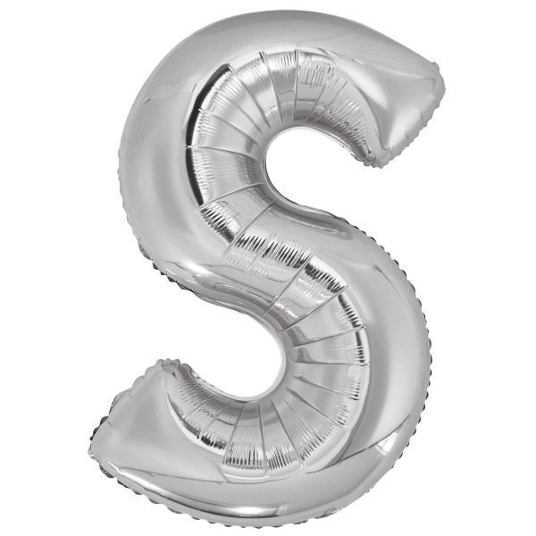 Balon foliowy litera S srebrna 55x86cm