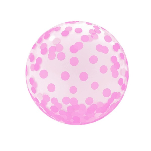 Balon kryształowy różowe grochy