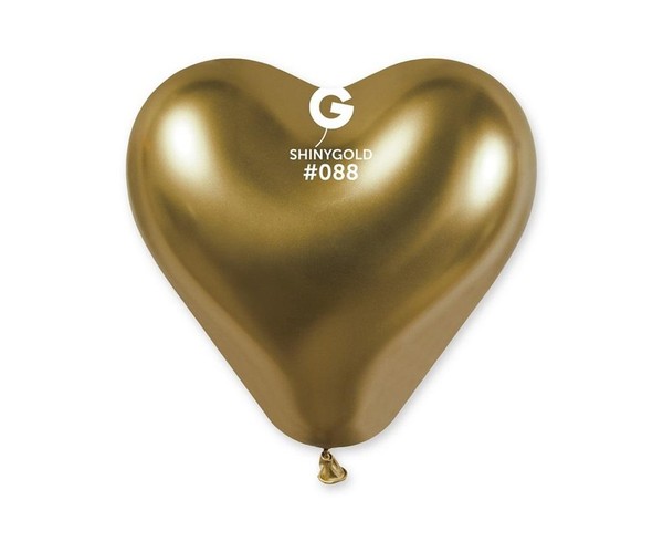 Balony chromowane serca złote 25szt