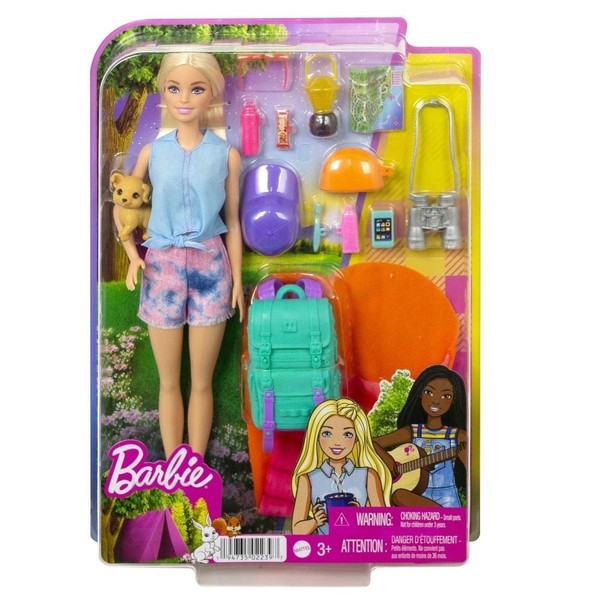 Barbie Malibu na kempingu lalka + akcesoria