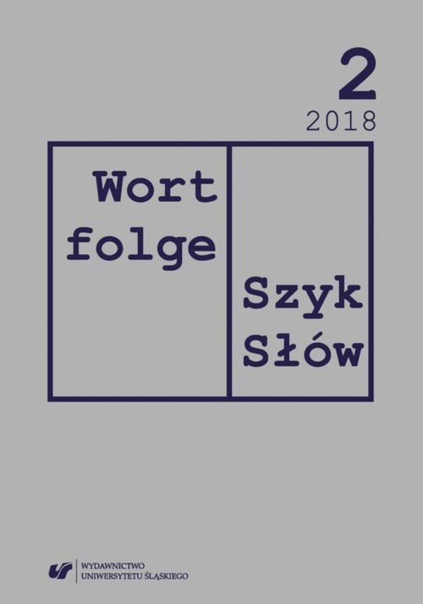 „Wortfolge. Szyk Słów” 2018, nr 2 - pdf