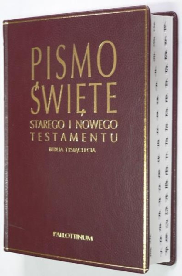 Biblia Tysiąclecia Oprawa skórzana z nacięciami