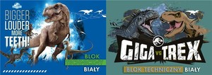 Blok rysunkowy A4/10K biały Jurassic Park