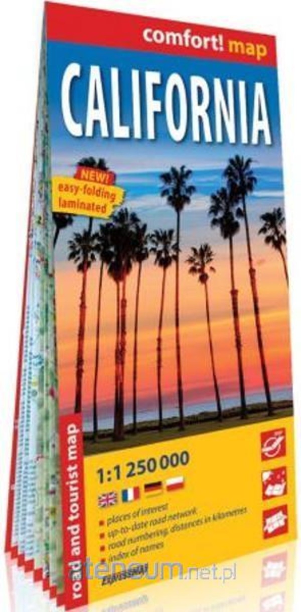 California Road and tourist map / Kalifornia mapa samochodowa i turystyczna Skala: 1:1 250 000