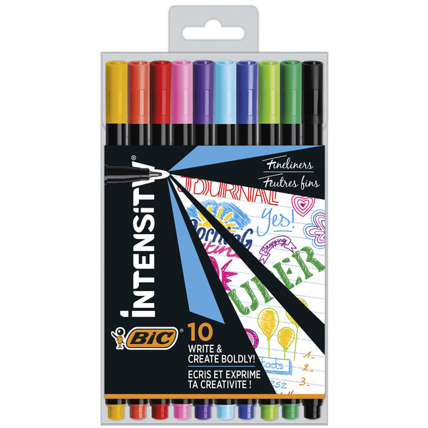 Cienkopisy bic intensity fine mix ast+fun etui 10 kolorów