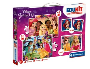 Zestaw Edukit Puzzle 30,48 elementów + Memo + Klocki Księżniczki Disney