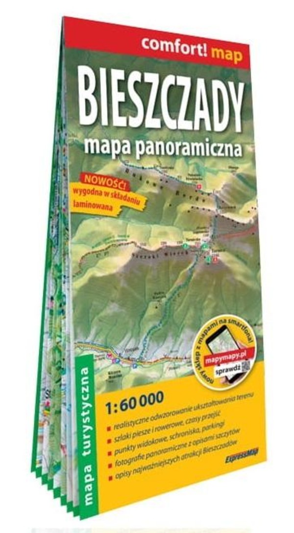 Comfort! map Bieszczady Mapa panoramiczna