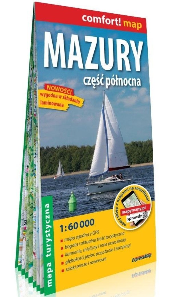 Comfort! map Mazury część północna 1:60 000 Mapa laminowana