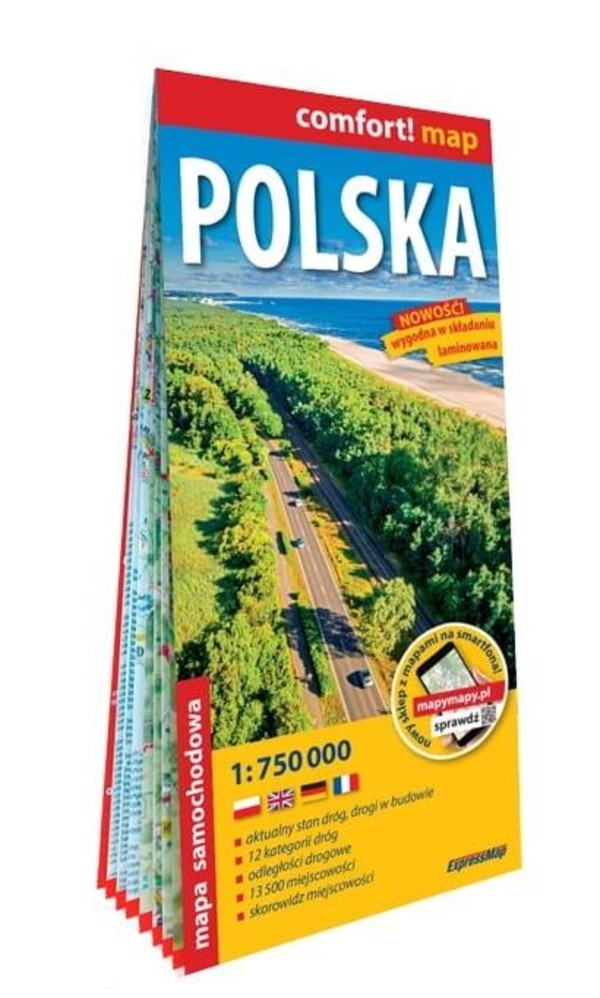 Comfort! map Polska 1:750 000 laminat