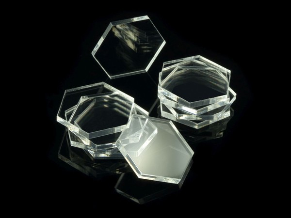 Podstawki akrylowe - Transparentne - Heksagonalne 2x30 mm (10)