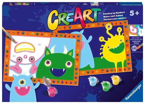 Malowanie po numerach CreArt dla dzieci Potworki