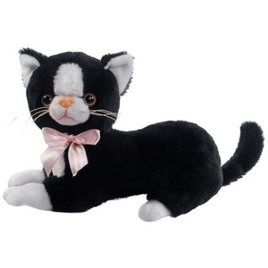 Czarny kot Flico z kokardą 34 cm