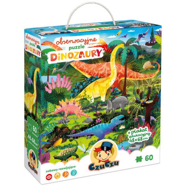 CzuCzu Obserwacyjne puzzle Dinozaury 4+ 60 elementów