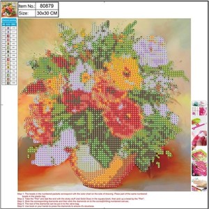 Diamentowa mozaika 5D Bukiet kwiatów 30x30 cm