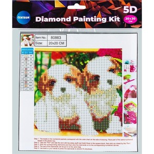 Diamentowa mozaika 5D Puppies 20x20 cm