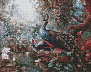 Diamentowa mozaika Bajkowe pawie 40x50 cm