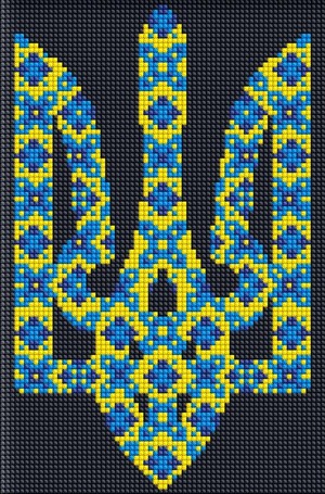 Diamentowa mozaika bez ramy Symbol Ukrainy 20x30 cm