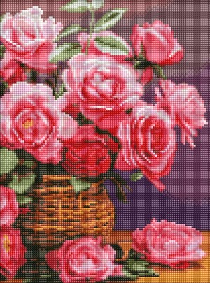 Diamentowa mozaika Kolorowe róże 30x40 cm