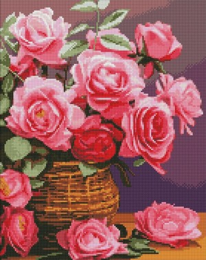 Diamentowa mozaika Kolorowe róże 40x50 cm