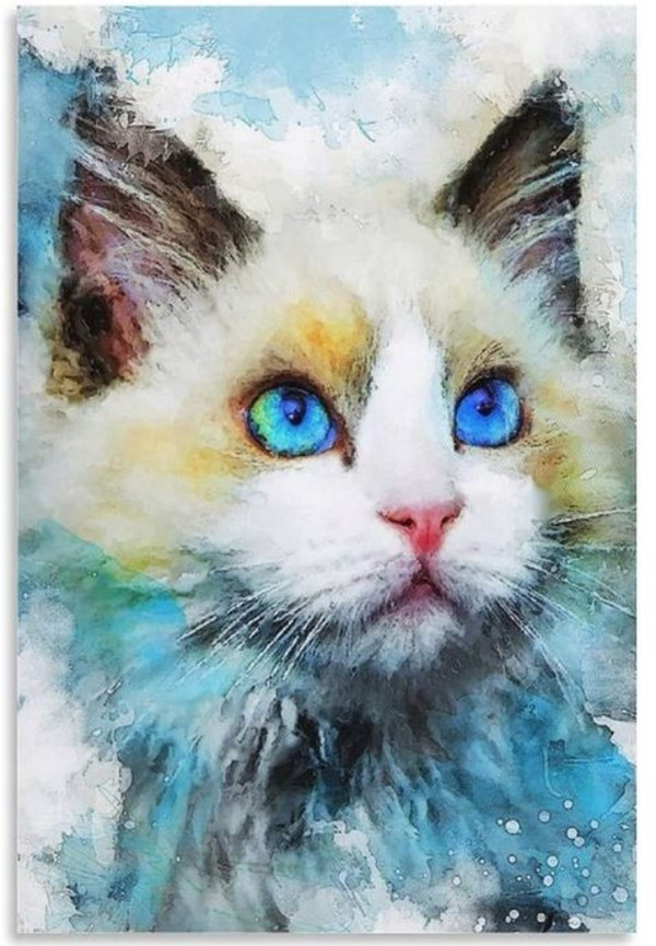 Diamentowa mozaika Kot niebieskooki
