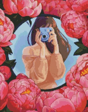 Diamentowa mozaika Kwiatowe selfie 40x50 cm