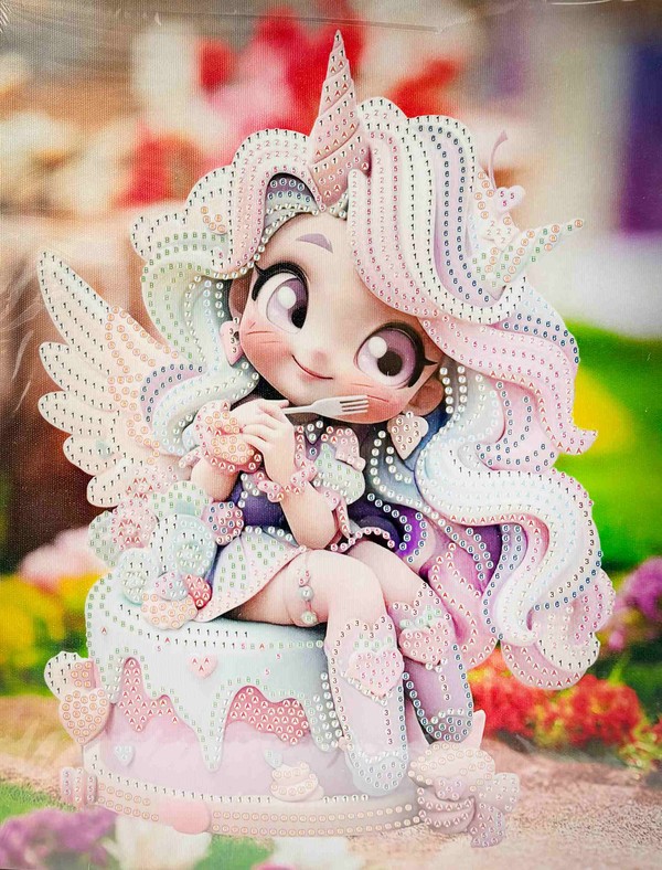 Diamentowa mozaika Słodka dziewczynka z tortem
