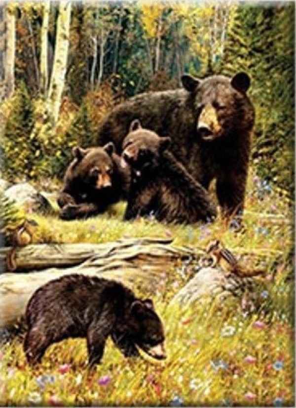 Diamentowa mozaika Niedźwiedzie na polanie