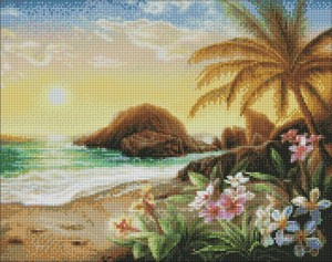 Diamentowa mozaika Wieczór w raju 40x50 cm