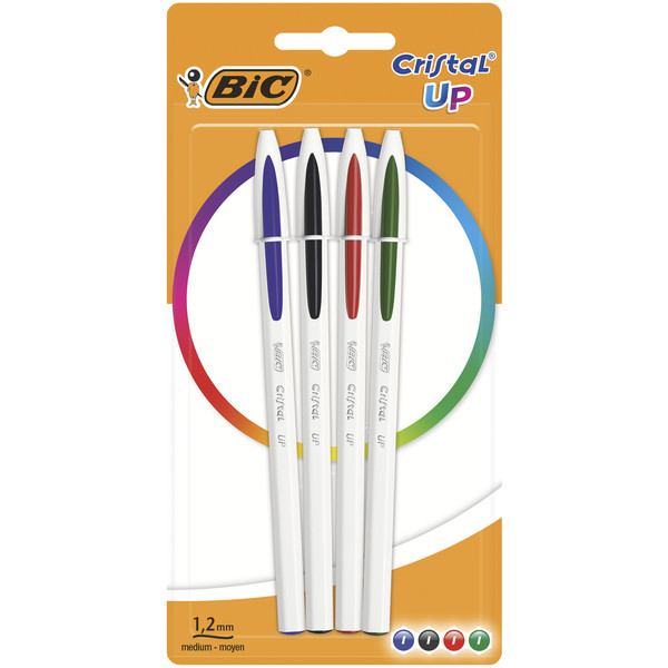 Długopis cristal up bic mix ast blister 4 kolory