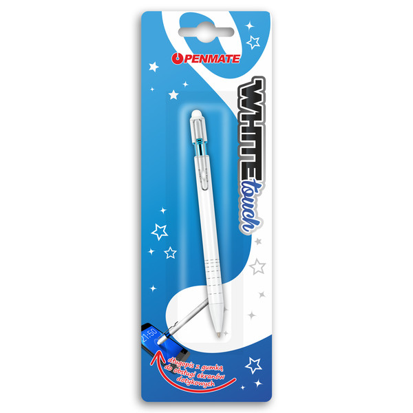 Długopis metalowy white touch penmate blister