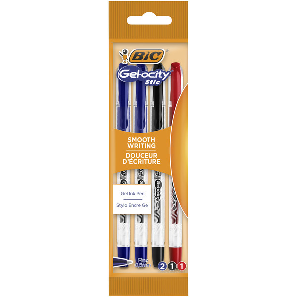 Długopis żelowy gel-ocity stic bic 0.5mm ast pouch 4szt