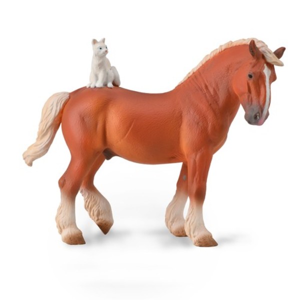 Figurka Draft Horse with cat