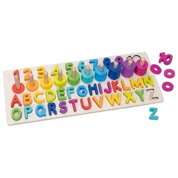 Puzzle drewniane alfanumeryczne