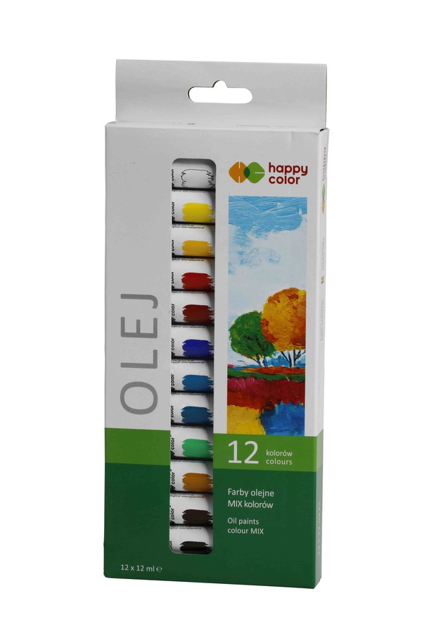 Farba olejna 12 kolorów x 12 ml happy color