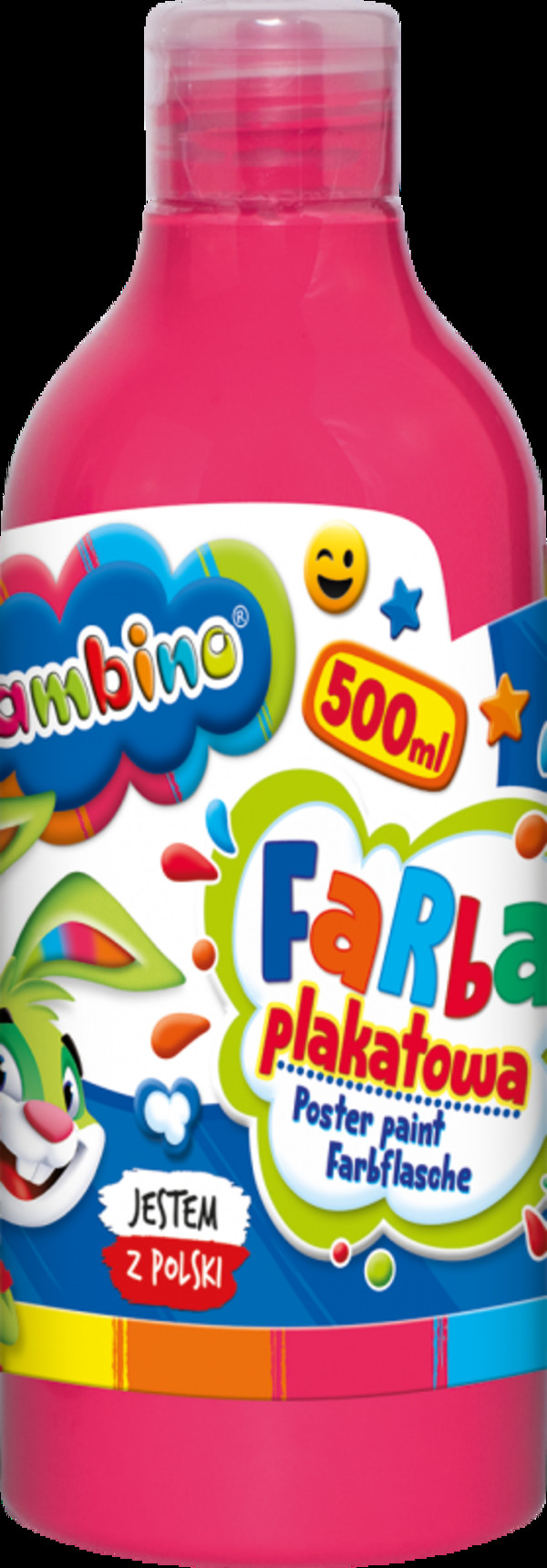 Farba plakatowa 500ml bambino w butelce różowa