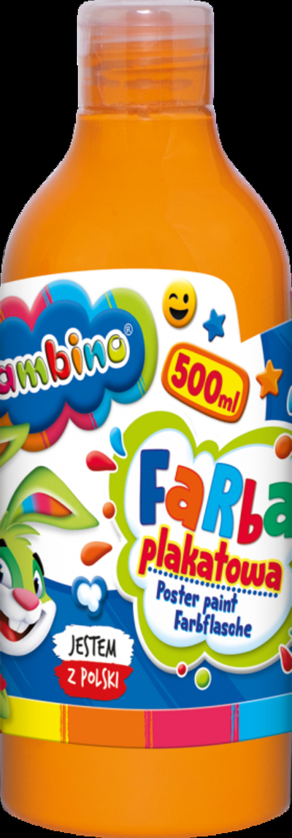 Farba plakatowa 500ml bambino w butelce pomarańczowa