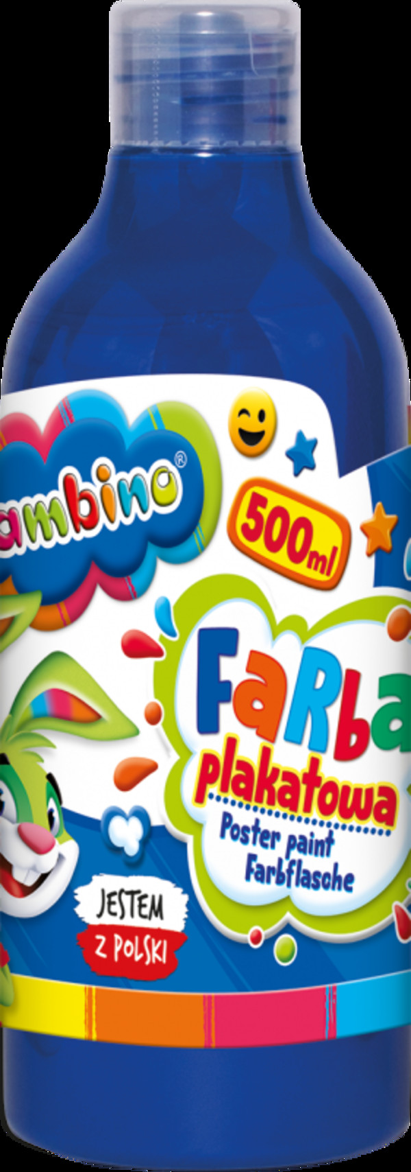 Farba plakatowa 500ml bambino w butelce niebieska