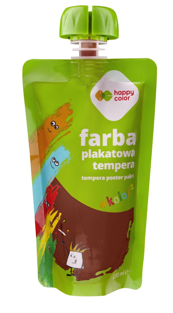 Farba plakatowa tempera 100 ml brązowy happy color