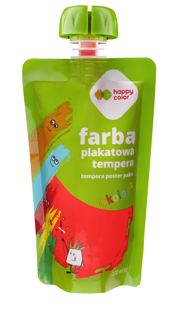 Farba plakatowa tempera 100 ml czerwony happy color