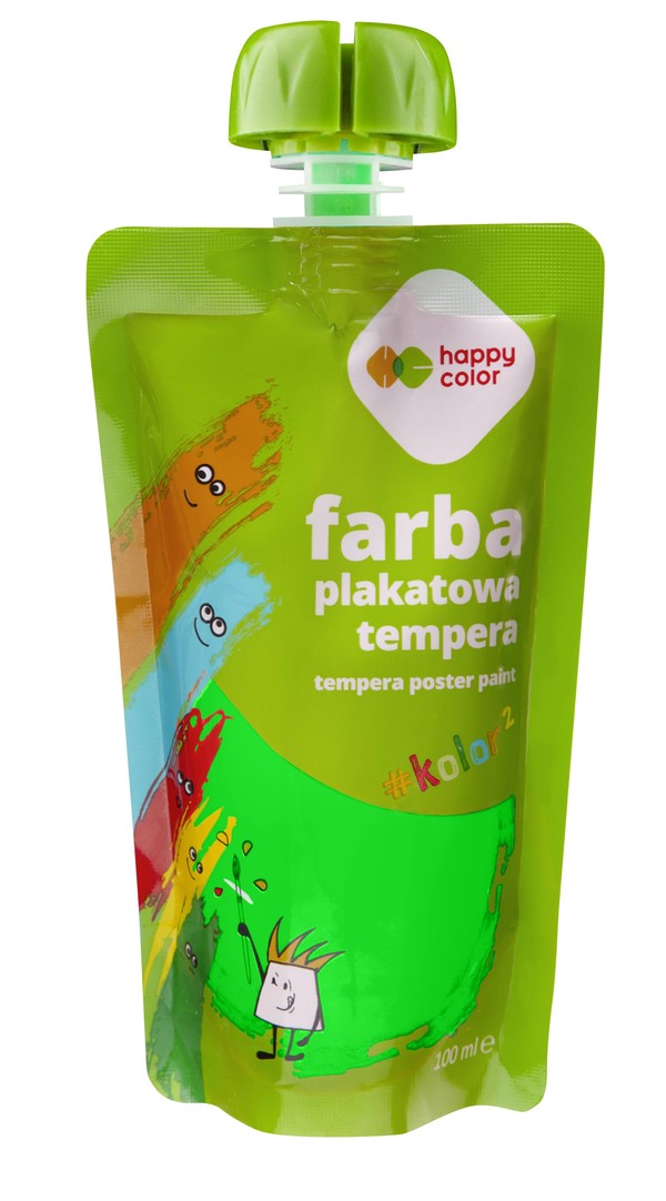 Farba plakatowa tempera 100 ml neon zielony happy color